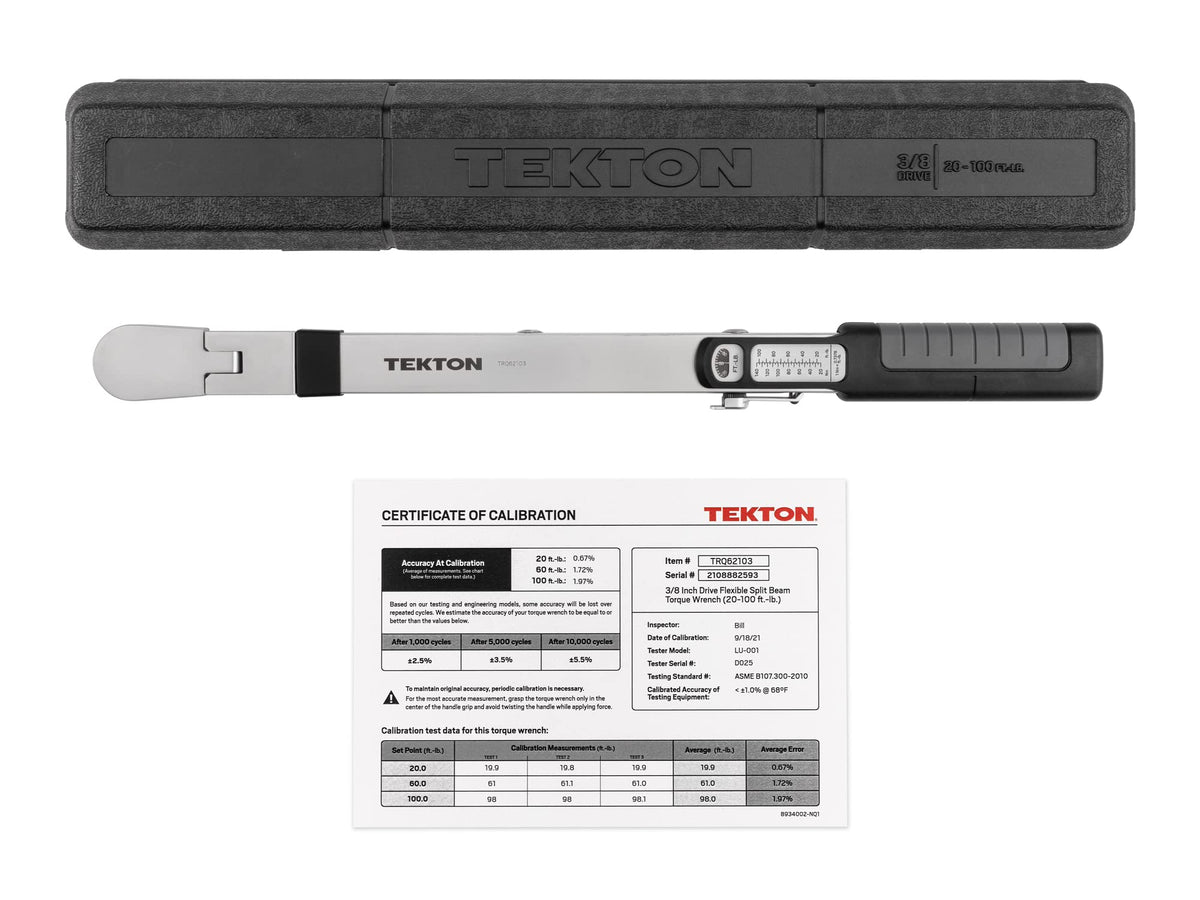 TEKTON 3/8 drive torque wrench thumb screw for fine adjustment