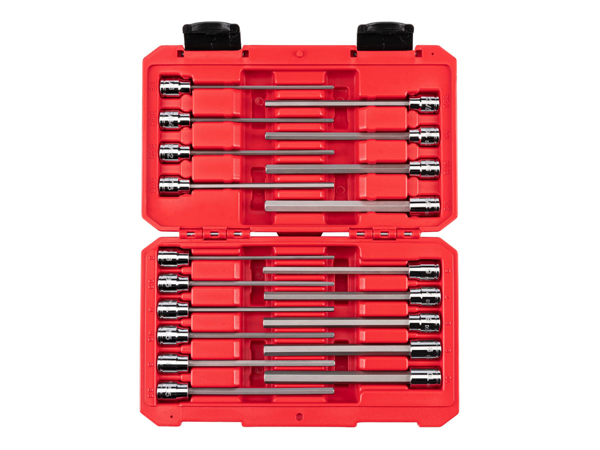 TEKTON long hex socket set in case for organized storage and quick access