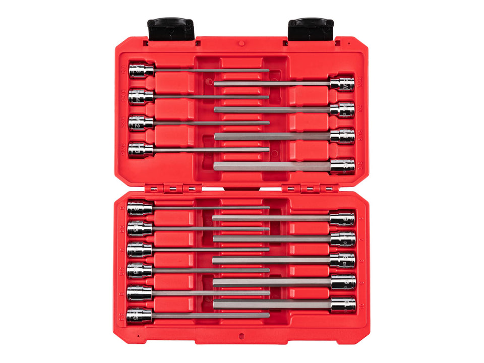 TEKTON long hex socket set in case for organized storage and quick access