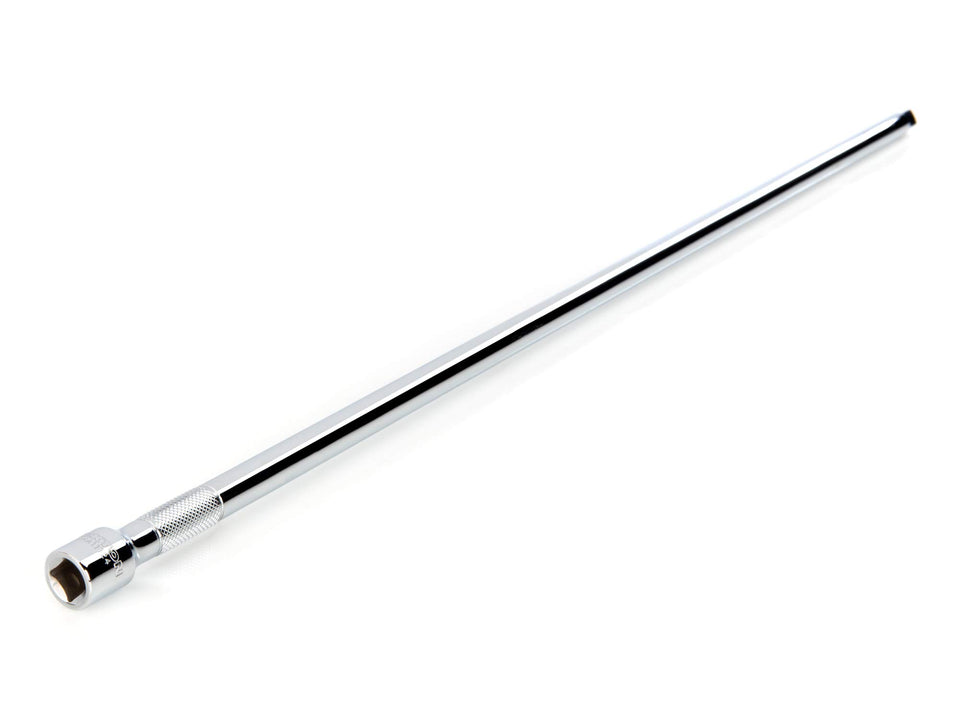 TEKTON 3/8 in drive extension top view emphasizes reach and length for tight spots.