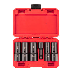 TEKTON half-inch drive deep flip socket set designed for easier lug nut access.