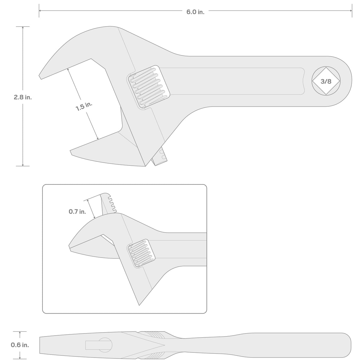 TEKTON wrench head is ground smooth and lightly oiled for easy use.