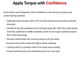 TEKTON laser-marked micrometer scales enable quick, clear readings.