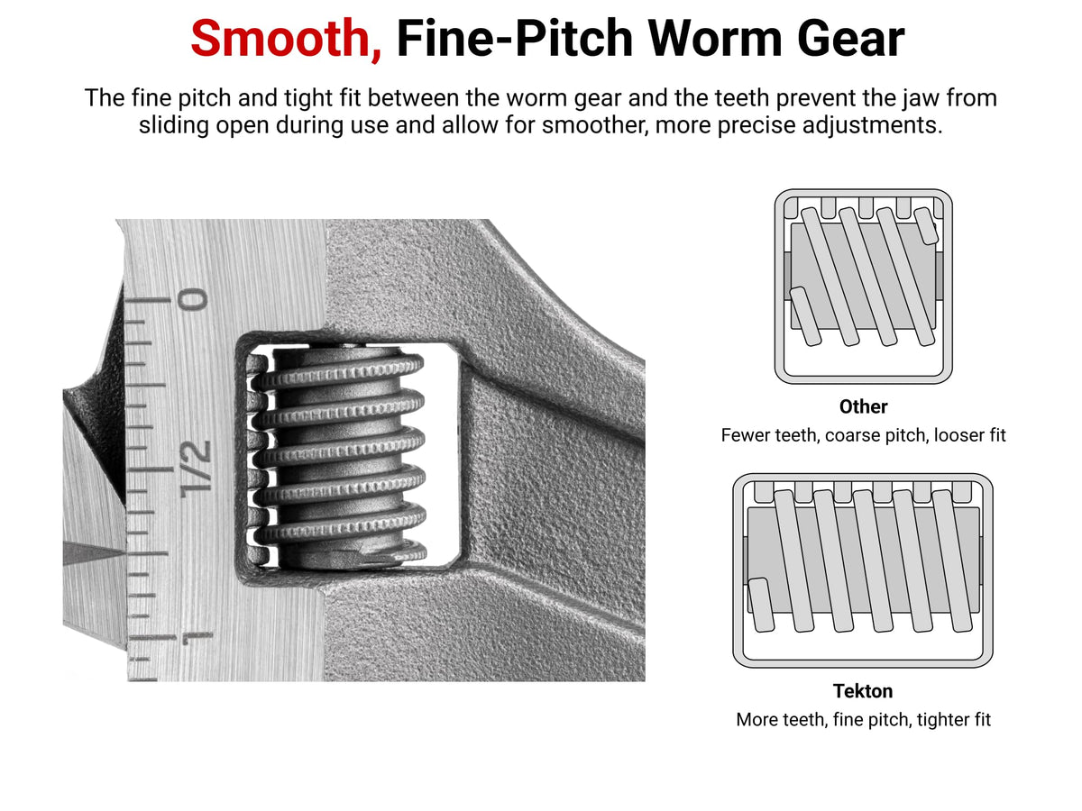 TEKTON open end with 22.5-degree offset reduces swing in tight spaces.