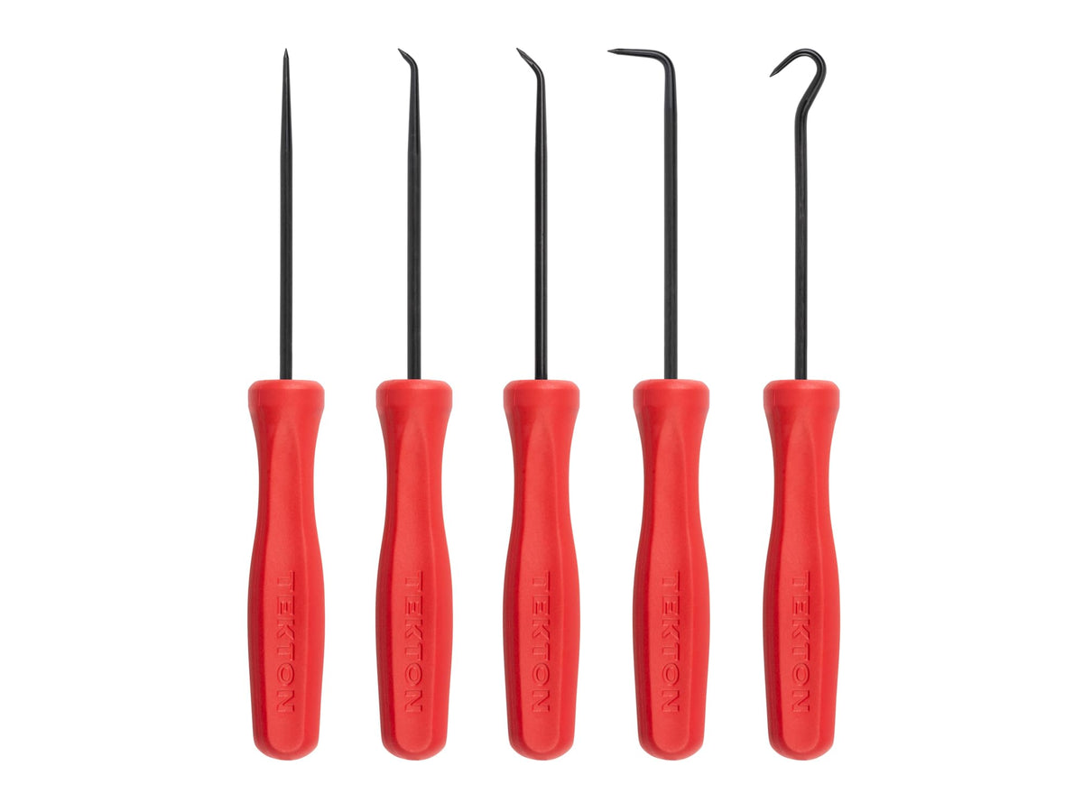TEKTON Pointed Pick and Hook Set close-up of sharp 30-degree tips for precise work.