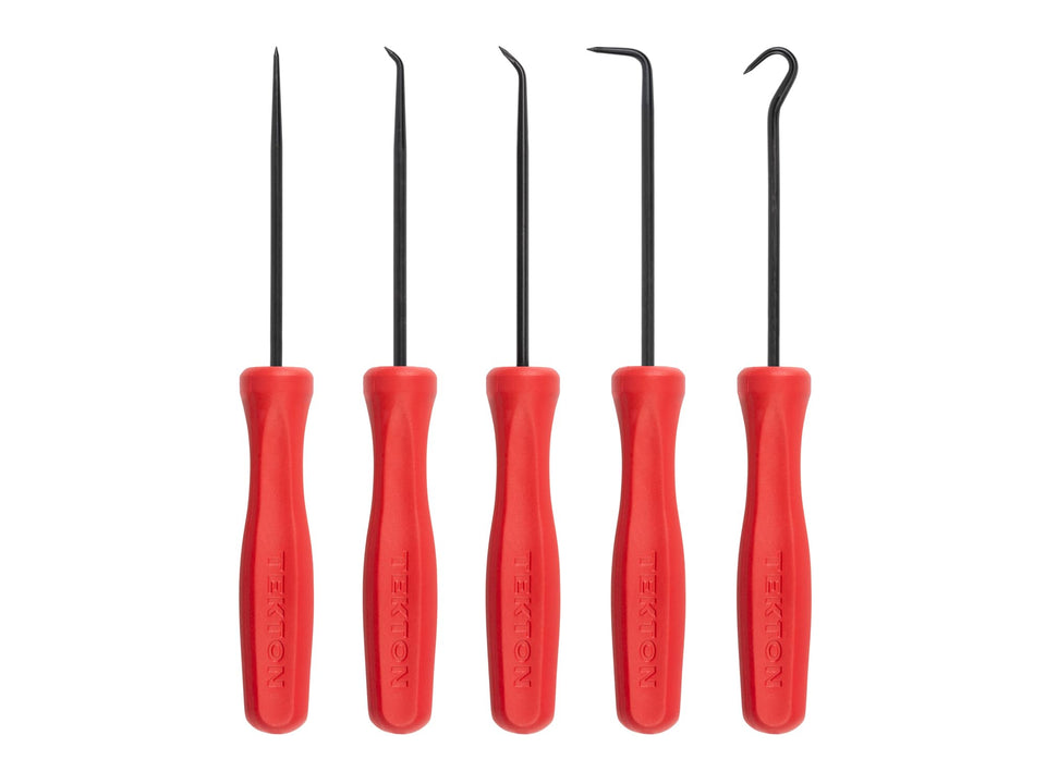 TEKTON Pointed Pick and Hook Set close-up of sharp 30-degree tips for precise work.