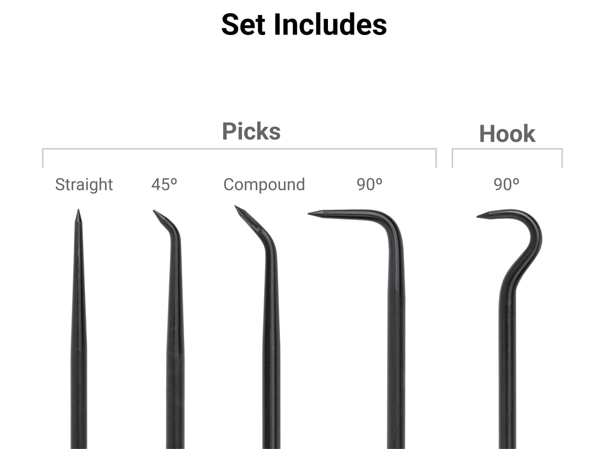 TEKTON Straight pick with 30-degree tip enables controlled, accurate inspections.