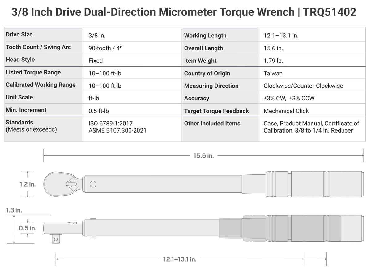 Durable HDPE case with latches protects TEKTON torque wrench during travel.