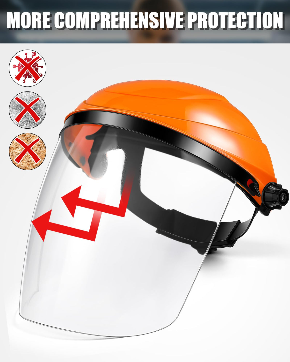 Tellegloww safety shield adjustable fit with ratchet knob on headband