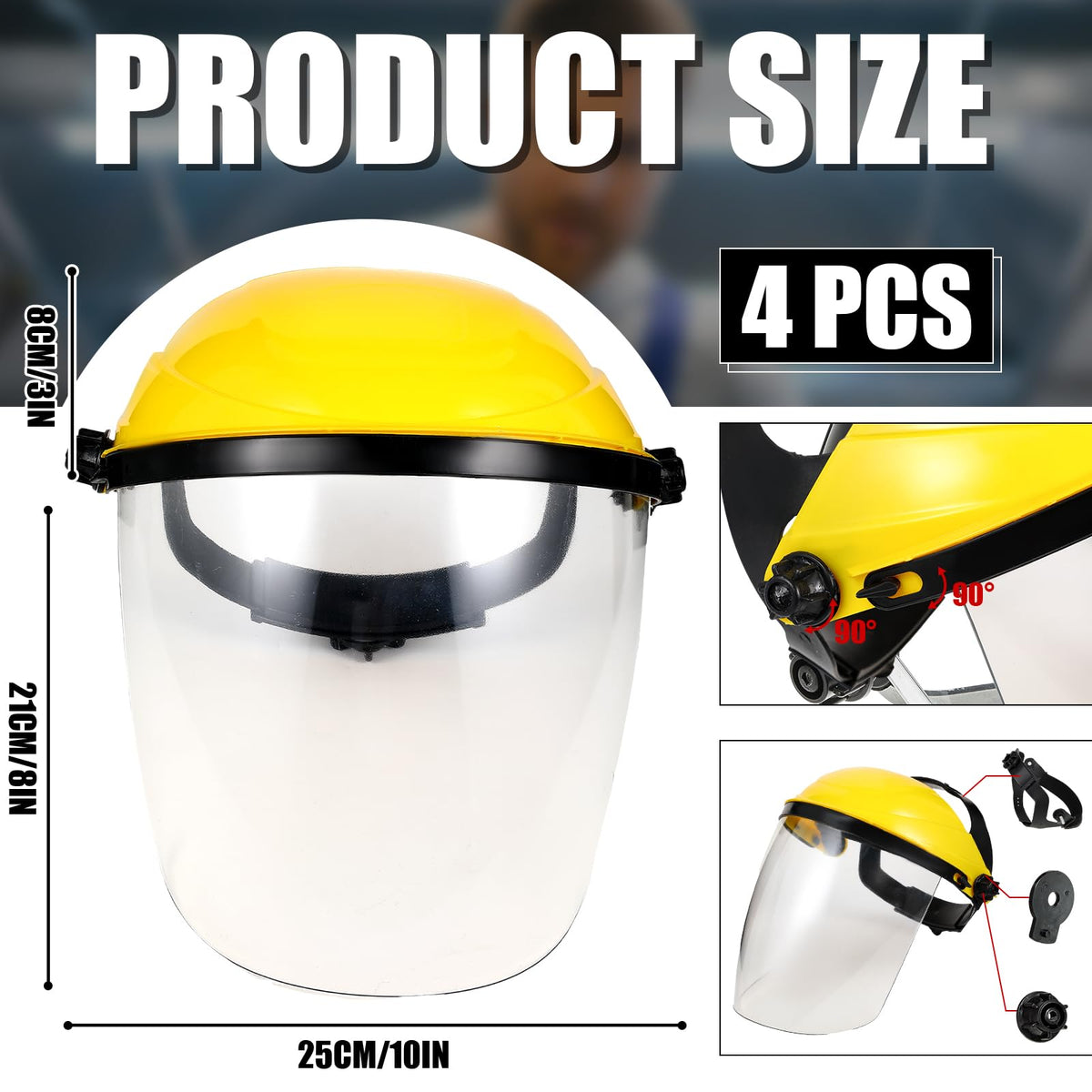 Tellegloww safety face shield with full-face protection for grinding and cutting.