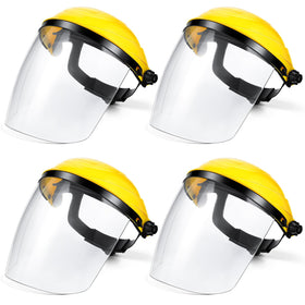 Tellegloww 4-pack safety face shield in orange for high visibility on busy worksites.