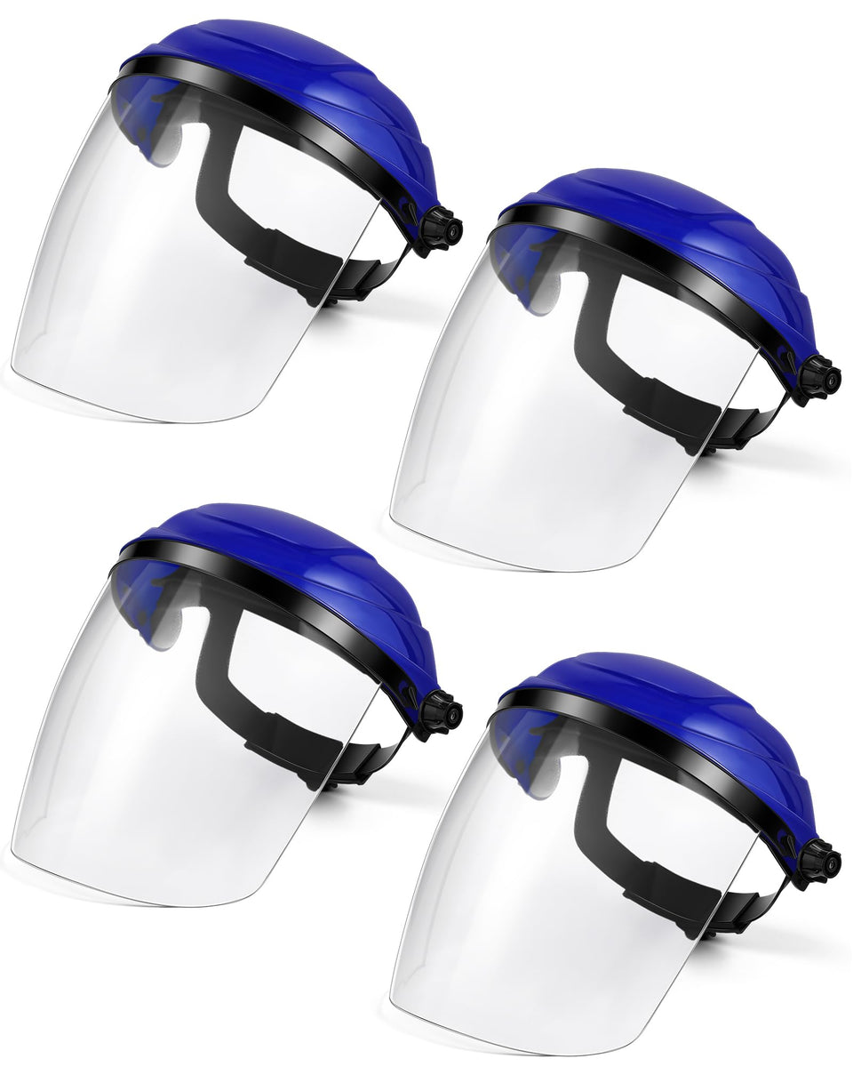 Tellegloww 4-pack safety face shield with clear front for grinding protection