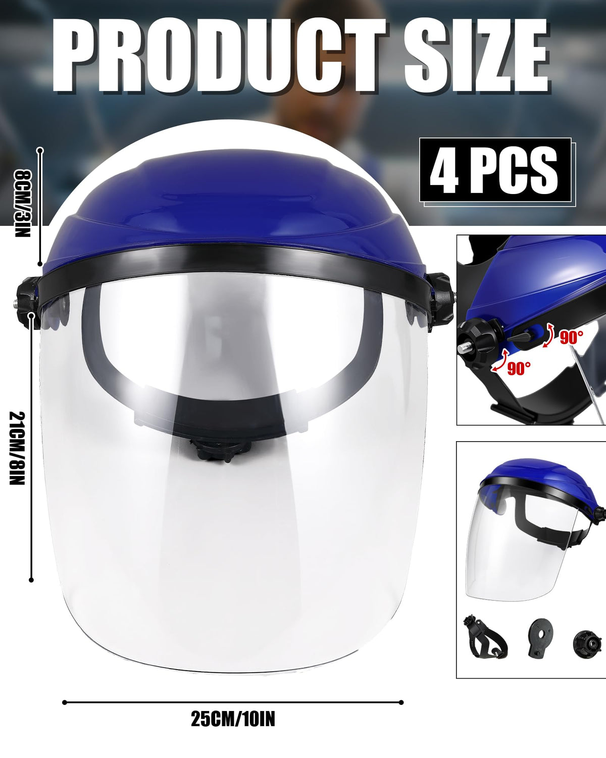 Tellegloww face shield with adjustable headband for a secure, comfortable fit