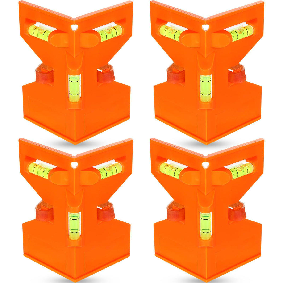 Tellegloww magnetic post level set with four units for quick pipe alignment.