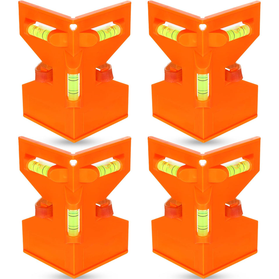 Tellegloww magnetic post level set with four units for quick pipe alignment.