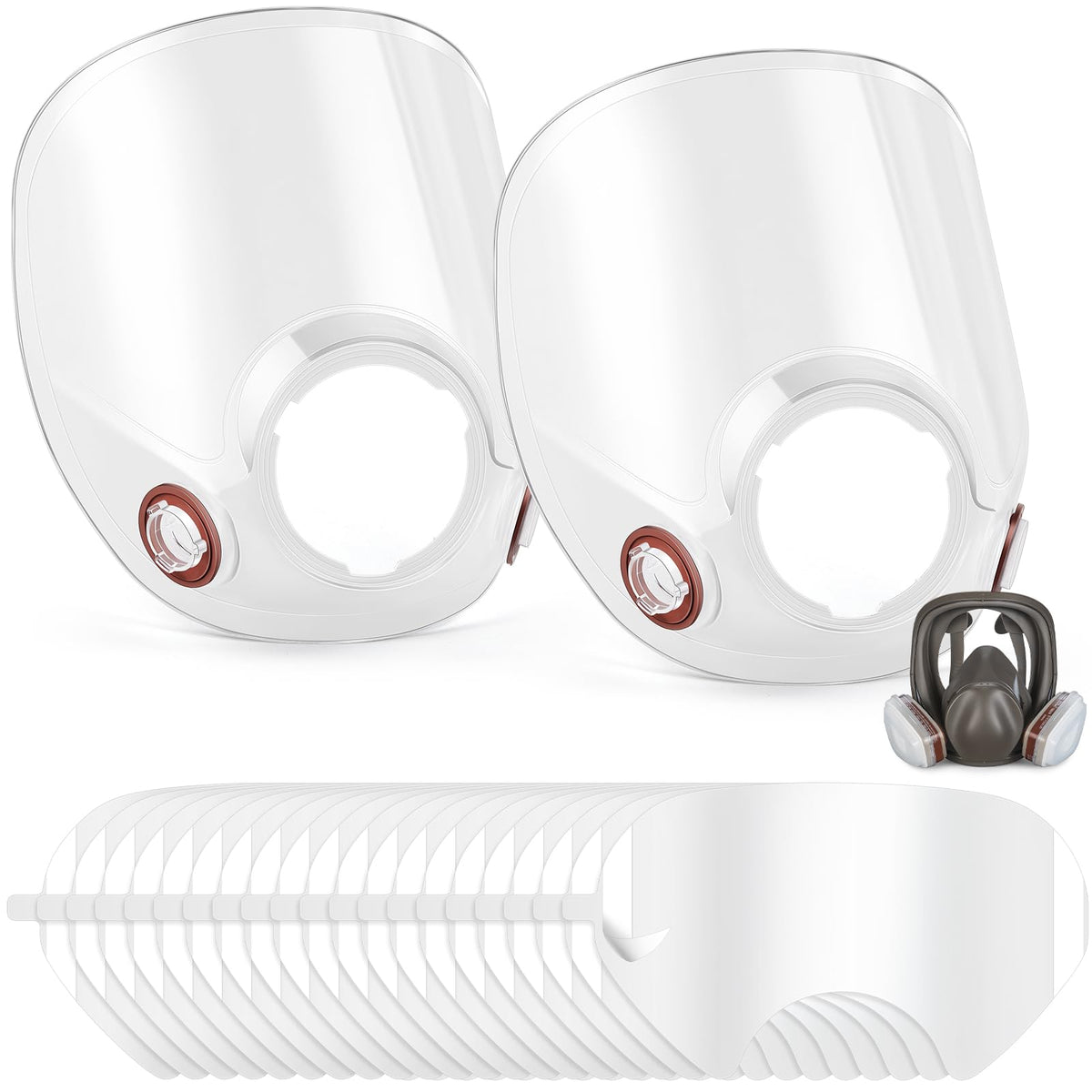 Tellegloww replacement lens assembly for 6000 series respirator with clear optics