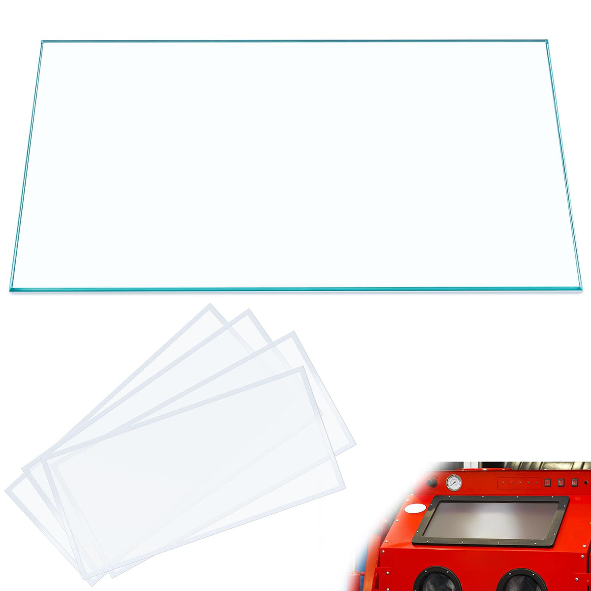 Tellegloww sandblasting cabinet glass lens 12x24 for durable protection and clear viewing.