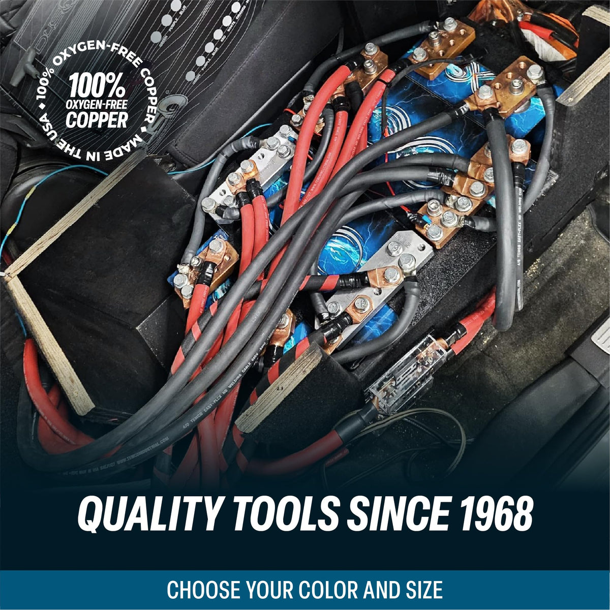 TEMCo 2AWG welding cable ready for RV, solar, and winch power leads