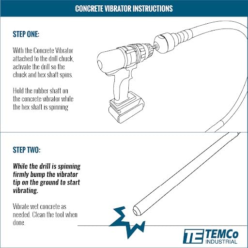 TEMCo concrete vibrator in action smoothing a concrete surface