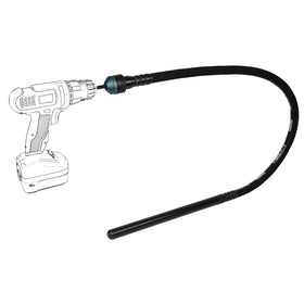 TEMCo cordless concrete vibrator attached to drill for efficient compaction