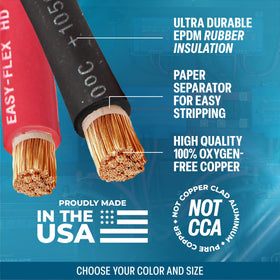 TEMCo Easy-Flex 2AWG red welding cable for positive battery connections