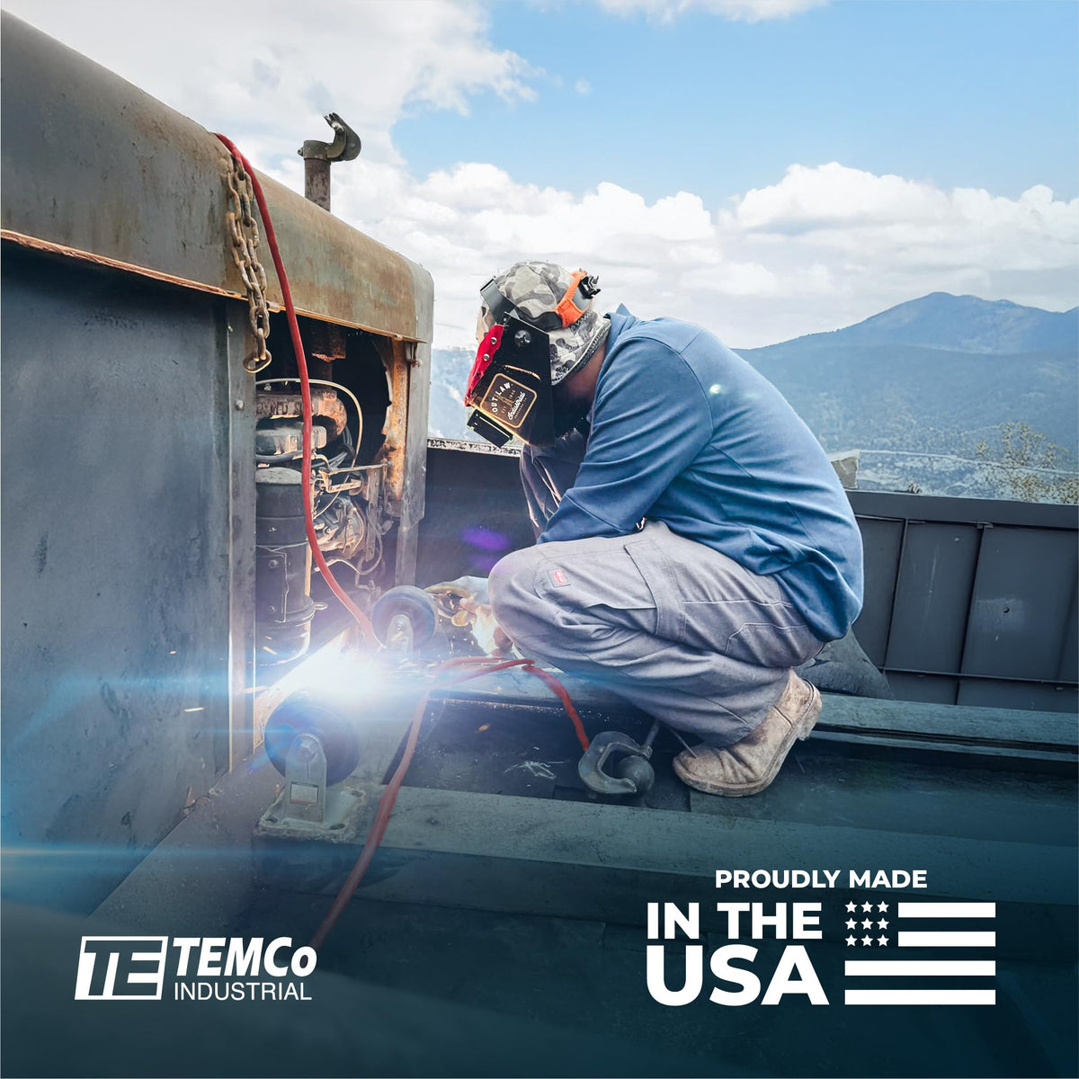 TEMCo USA-made welding cable bundle with color-coded red and black pairs