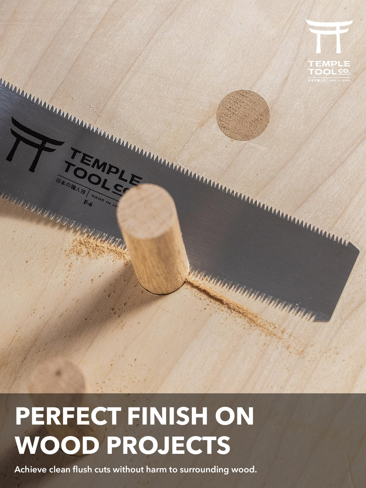 Precision cuts on dowels and wedges with flush-cut design