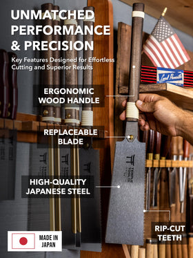 Temple Tool Japanese pull saw Ryoba handle-wood Wingnut provides comfortable grip and control.