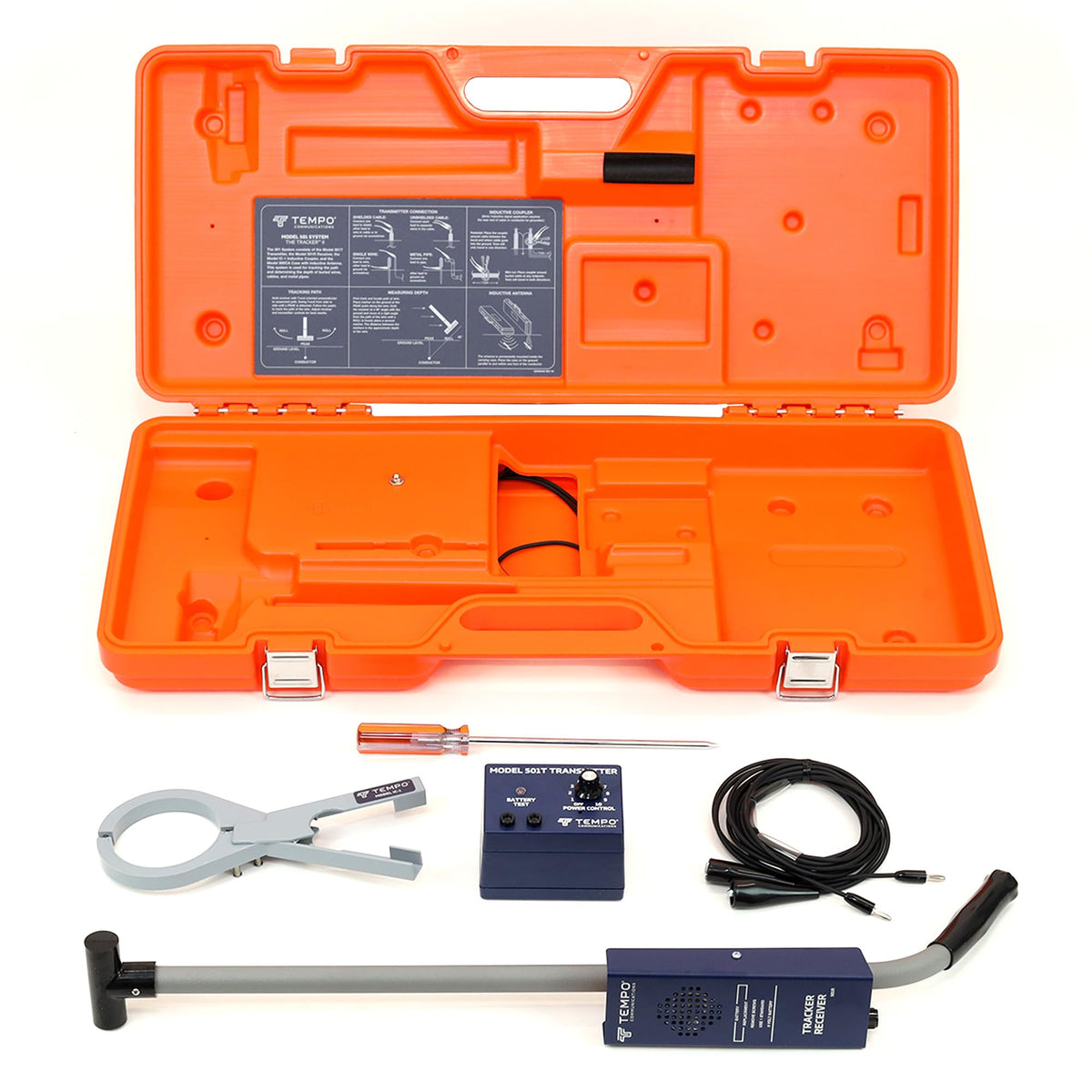 TEMPO 501 Tracker II transmitter assembly enabling precise buried wire tracing