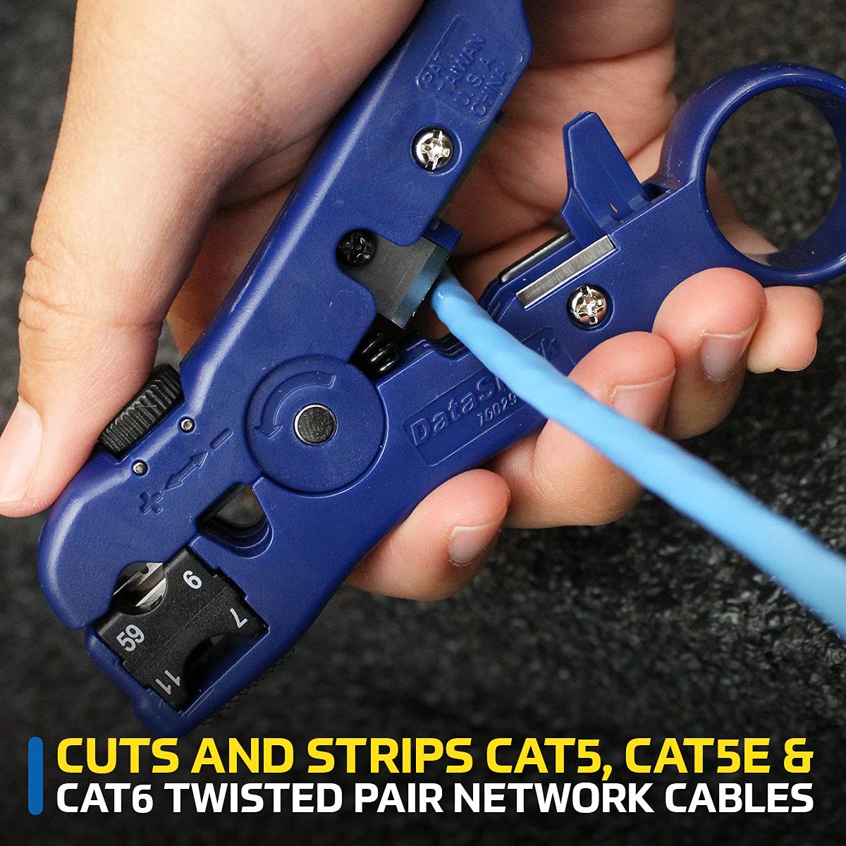 TEMPO DataShark 70029 thumb screw depth adjustment for precise cable prep