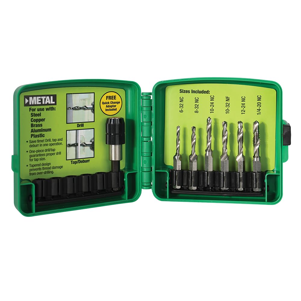 TEMPO Greenlee DTAPKIT in use for one-step drilling and tapping.