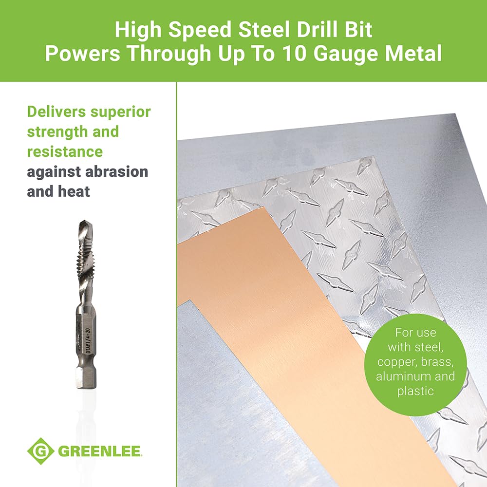 Hex shank ensures a secure drill chuck connection.