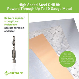 Hex shank ensures a secure drill chuck connection.