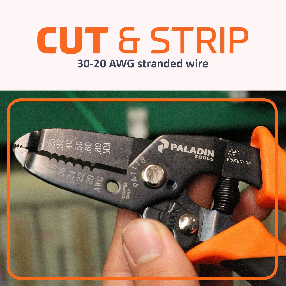 Adjustable mechanism on TEMPO Paladin PA1118 for 20-30 AWG wires