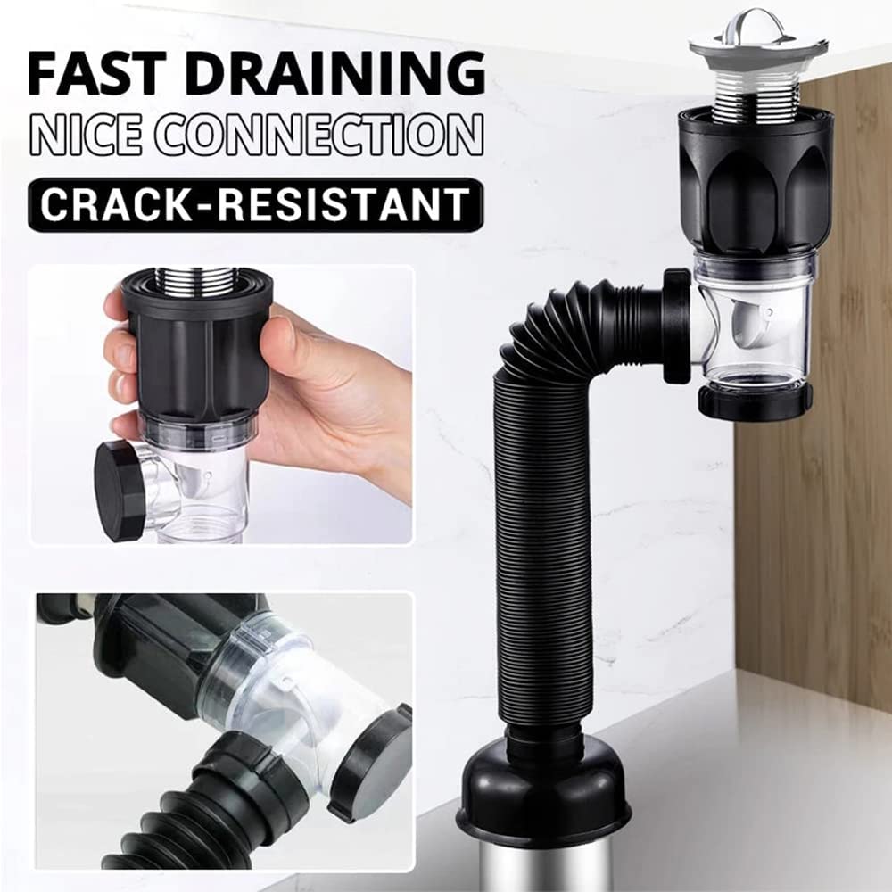 Tempsnow anti-odor drain with gasket seals to prevent leaks