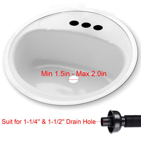Tempsnow universal-fit drain kit works with 1-1/4" and 1-1/2" holes
