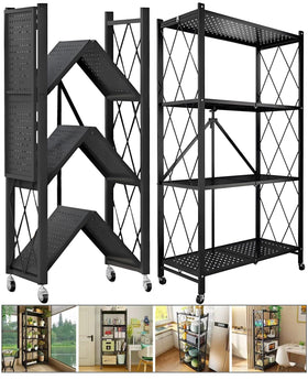 TEMZICK foldable metal shelving for portable closet storage and collapsible pantry