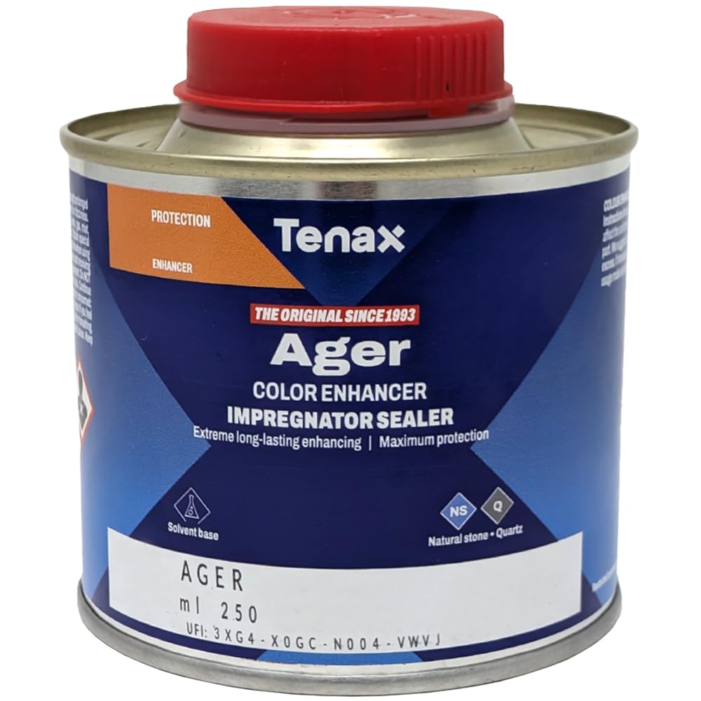 Tenax Ager color-enhancing stone sealer sustains color and protects stone surfaces.