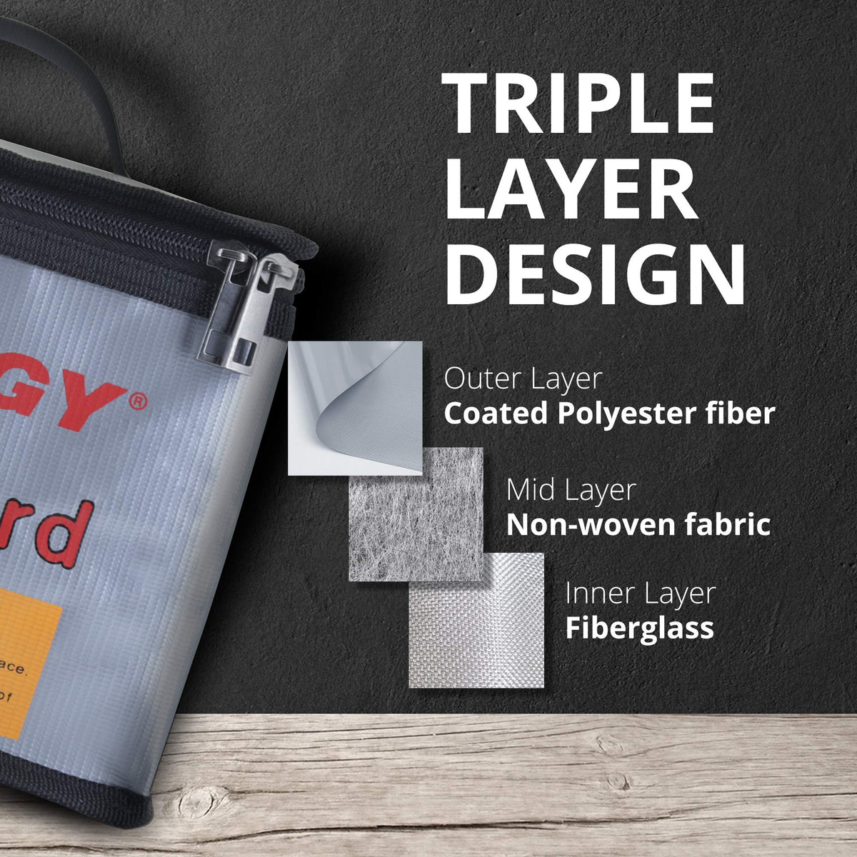 Tenergy LiPo Bag charging hole demonstrates secure, low-oxygen charging access