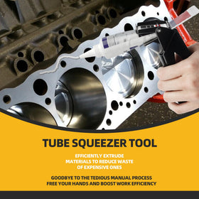 Versatile use with RTV silicone and flexible tubes in a workshop.