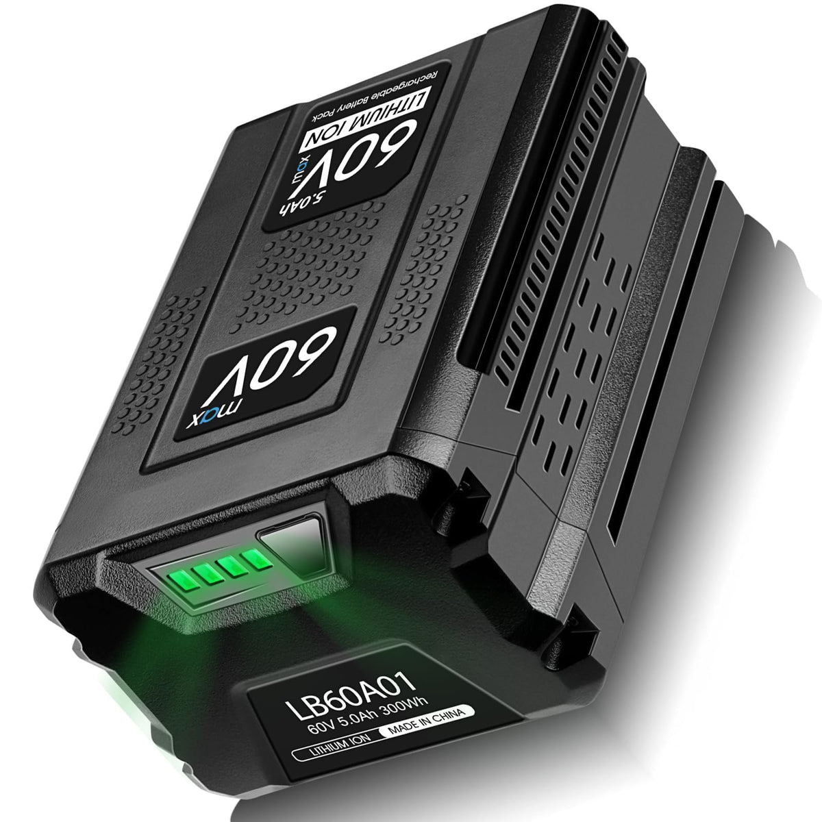 TenHutt 60V 5.0Ah battery side view for extended runtime.