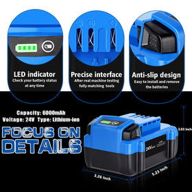 TenHutt kobalt 24V battery on tool shows lightweight, balanced handling.