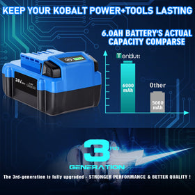 TenHutt kobalt 24V charger-compatible battery ready for quick swaps.