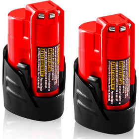 TenHutt Milwaukee M12 two-pack battery, top view, ready for extended runtime.