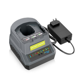 TenHutt P118 charger front view for Ryobi 18V batteries.
