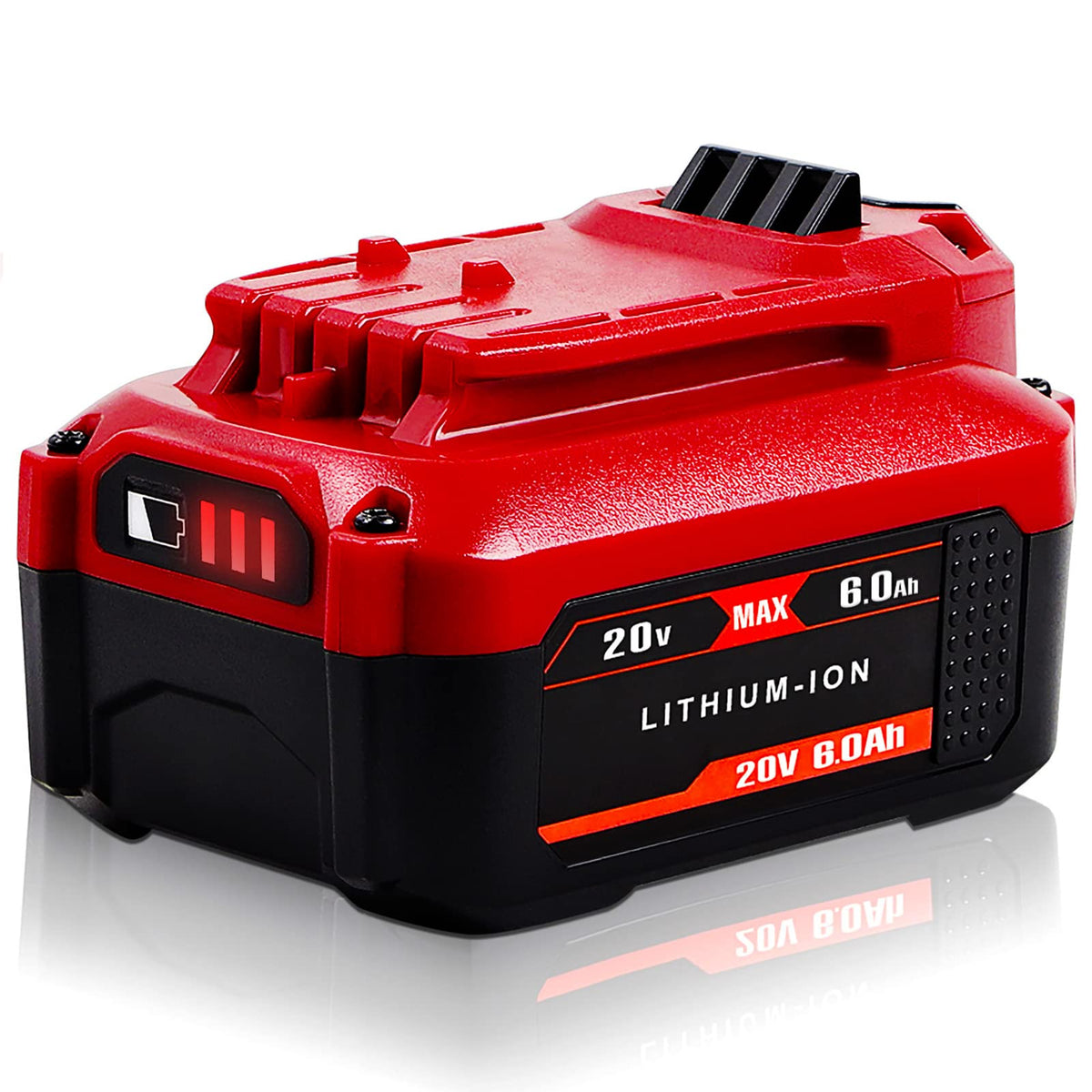 TenHutt 20V 6.0Ah battery front view for Craftsman tools with compact design.