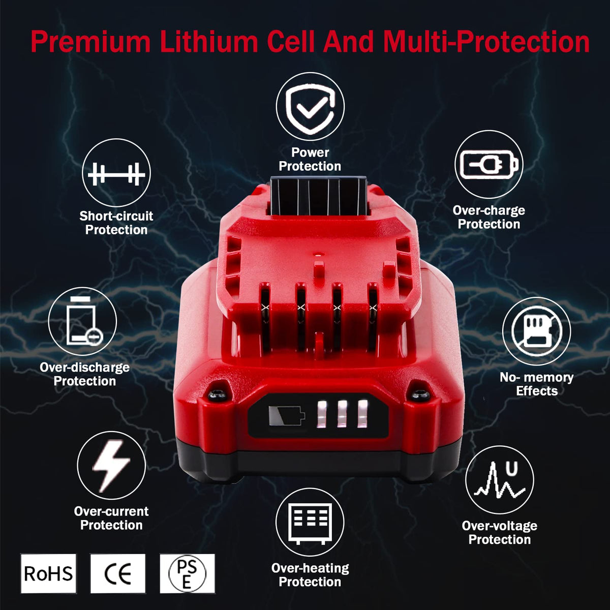 TenHutt Uprade battery compatible with Craftsman 20V V20 Max tools