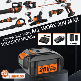 TenHutt 2-pack 6Ah 20V battery pack shot for extended runtime