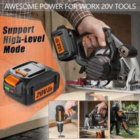 TenHutt battery in use with a Worx tool demonstrating extended workflow