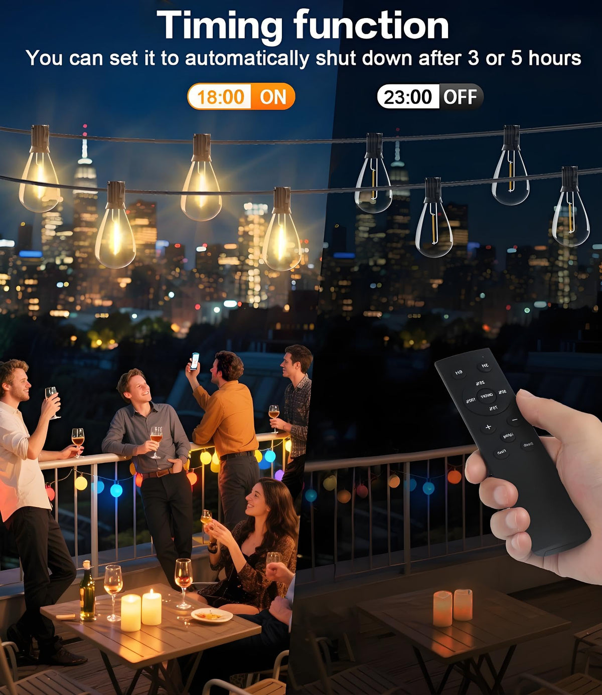 Tenmiro 24V low-voltage supply ensures safe outdoor lighting.